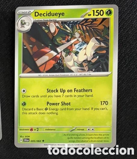 Coleccionismo cromos antiguos: 005/064 Decidueye Carta POKEMON TCG