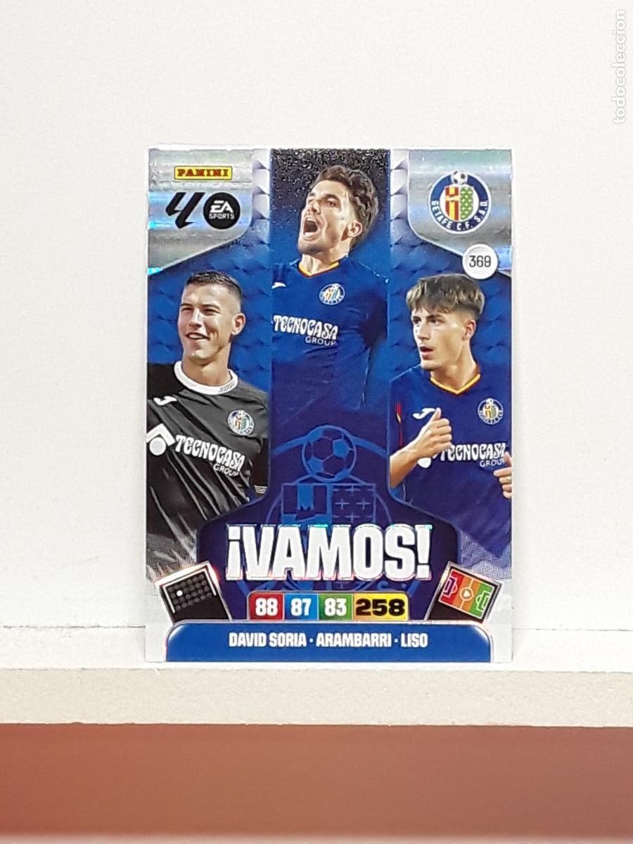 Coleccionismo cromos antiguos: ADRENALYN 2025 2026 25 26 ALBUM PANINI LIGA N 369 GETAFE VAMOS DAVID SORIA ARAMBARRI LISO