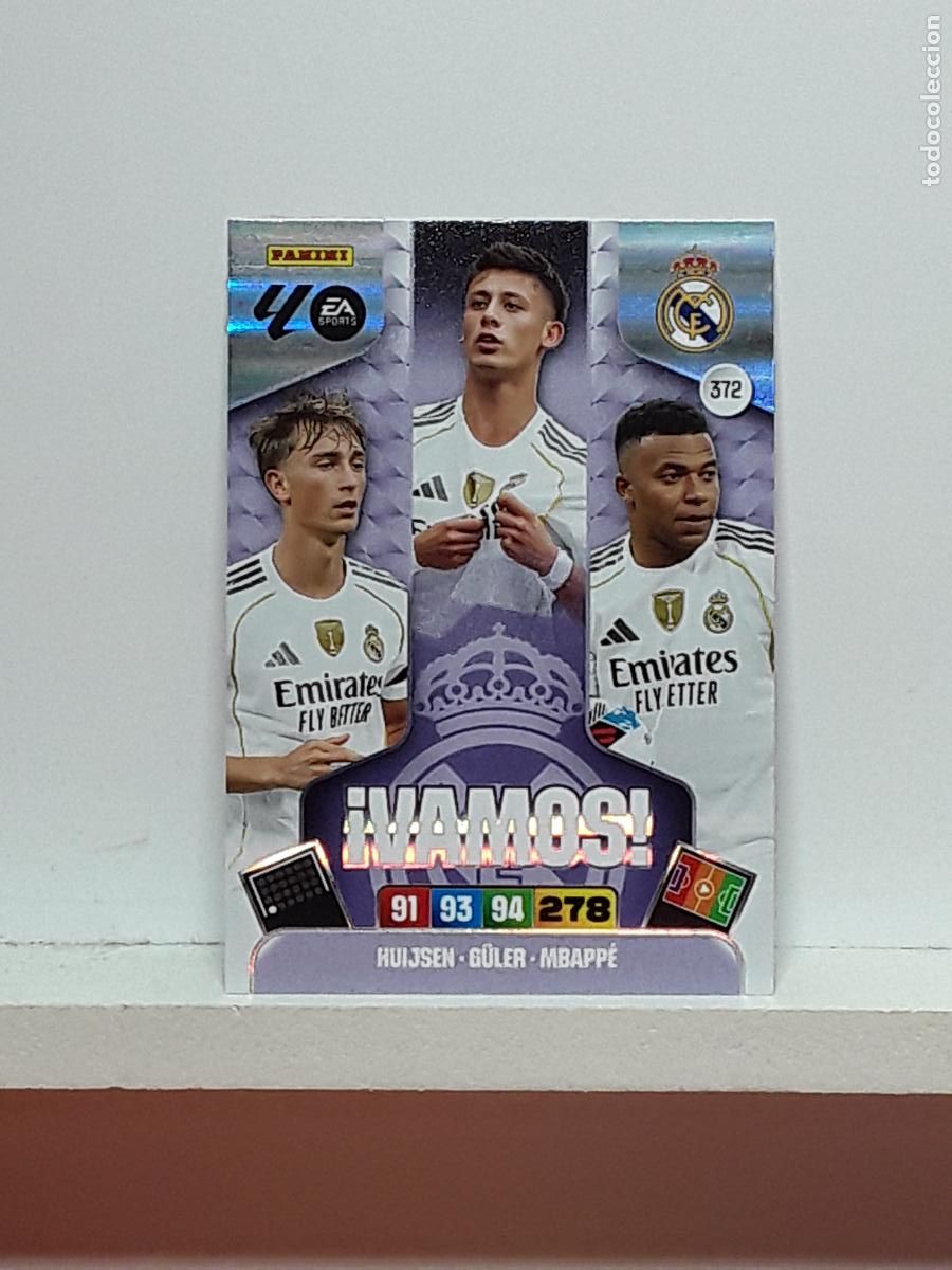 Coleccionismo cromos antiguos: ADRENALYN 2025 2026 25 26 ALBUM PANINI LIGA N 372 REAL MADRID VAMOS HUIJSEN GULER MBAPPE