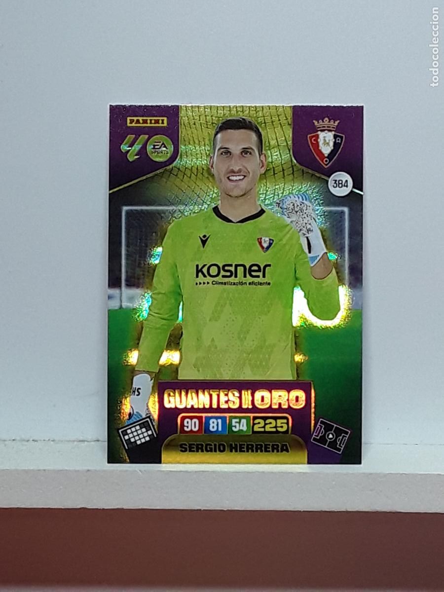 Coleccionismo cromos antiguos: ADRENALYN 2025 2026 25 26 ALBUM PANINI LIGA N 384 OSASUNA GUANTES DE ORO SERGIO HERRERA