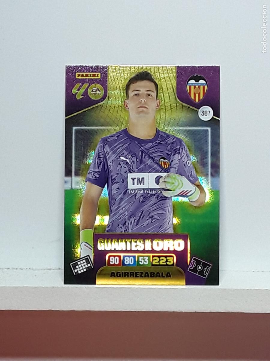 Coleccionismo cromos antiguos: ADRENALYN 2025 2026 25 26 ALBUM PANINI LIGA N 387 VALENCIA GUANTES DE ORO AGIRREZABALA