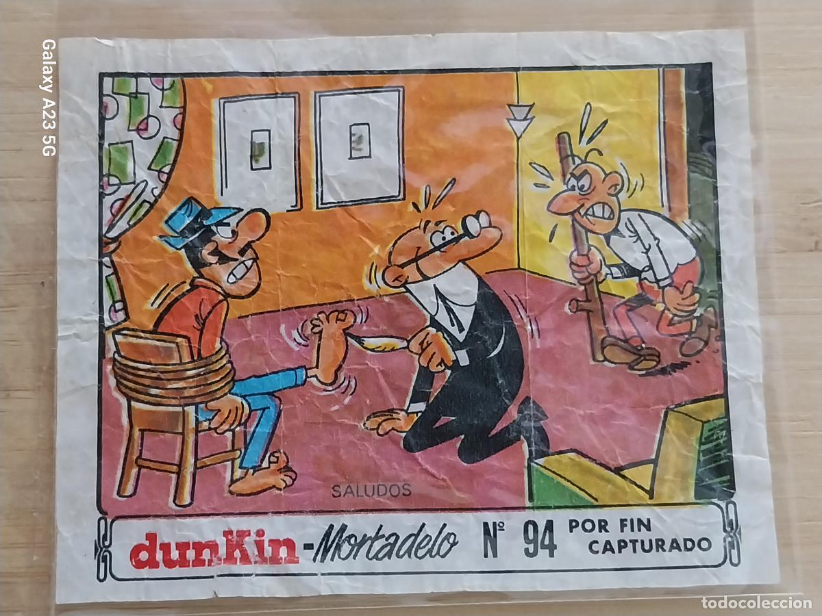 Coleccionismo cromos antiguos: DUNKIN MORTADELO A&Ntilde;O 1971 EL MEDALLON ROBADO CROMO 94 CAPTURADO RECUPERADO ORIGINAL A&Ntilde;O