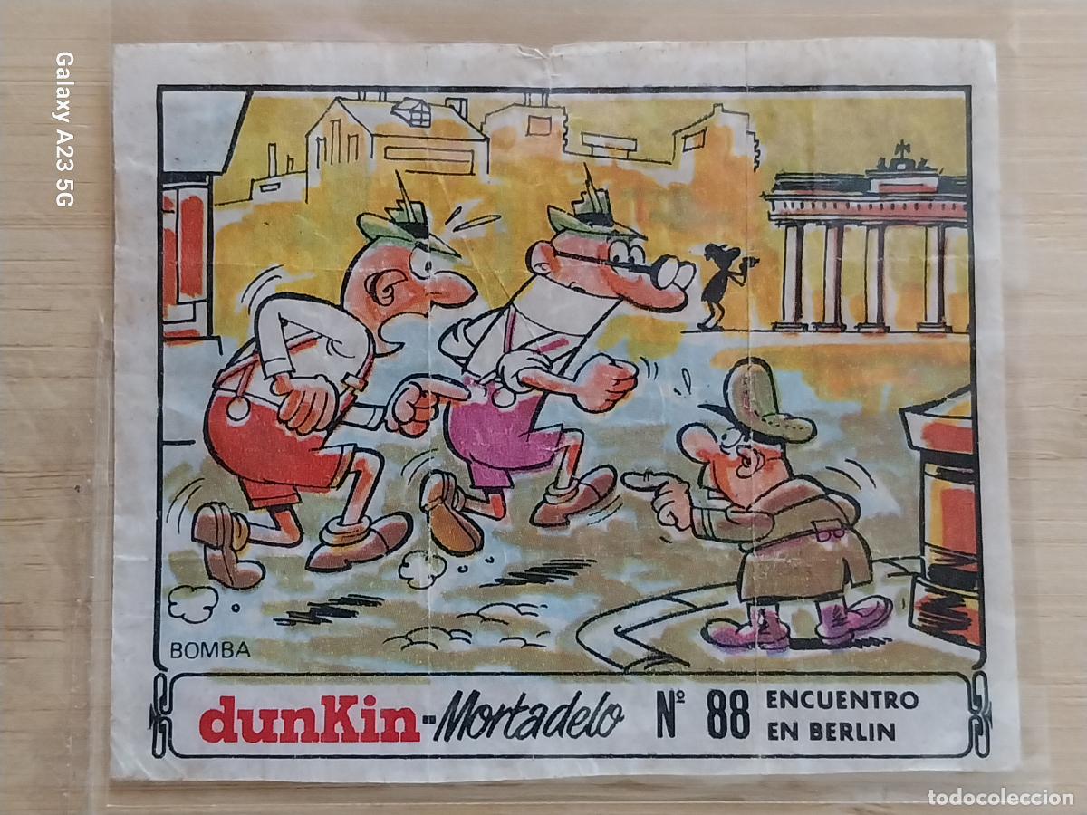 Coleccionismo cromos antiguos: DUNKIN MORTADELO A&Ntilde;O 1971 EL MEDALLON ROBADO CROMO 88 ENCUENTRO EN BERLIN RECUPERADO ORIGINAL A&Ntilde;O