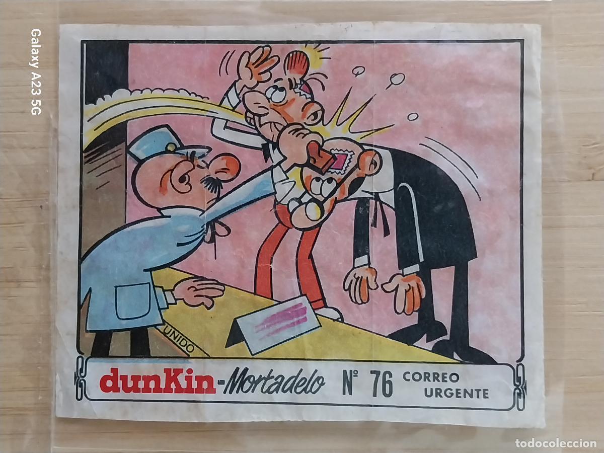 Coleccionismo cromos antiguos: DUNKIN MORTADELO A&Ntilde;O 1971 EL MEDALLON ROBADO CROMO 76 CORREO URGENTE RECUPERADO ORIGINAL A&Ntilde;O