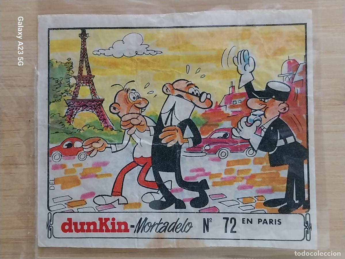 Coleccionismo cromos antiguos: DUNKIN MORTADELO A&Ntilde;O 1971 EL MEDALLON ROBADO CROMO 72 EN PARIS RECUPERADO ORIGINAL