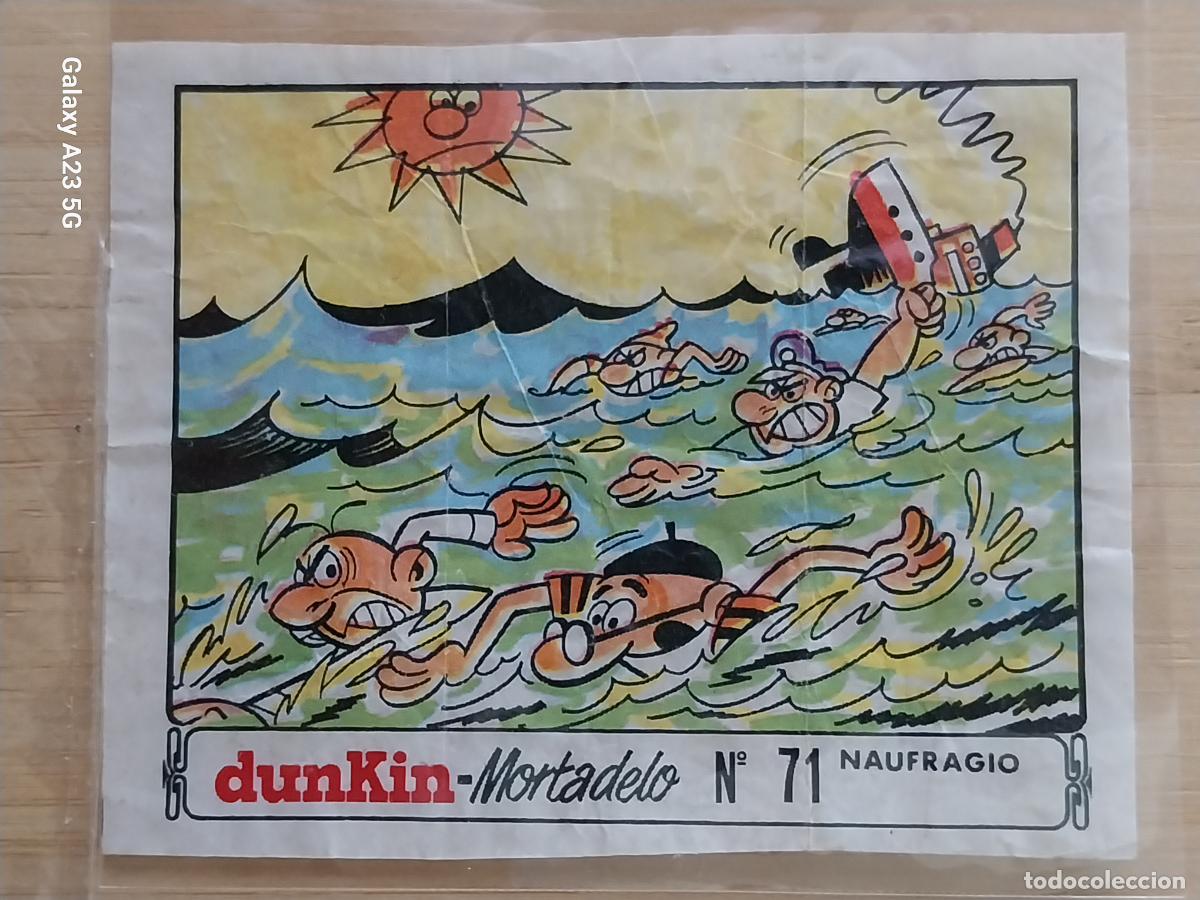 Coleccionismo cromos antiguos: DUNKIN MORTADELO A&Ntilde;O 1971 EL MEDALLON ROBADO CROMO 71 NAUFRAGIO RECUPERADO ORIGINAL