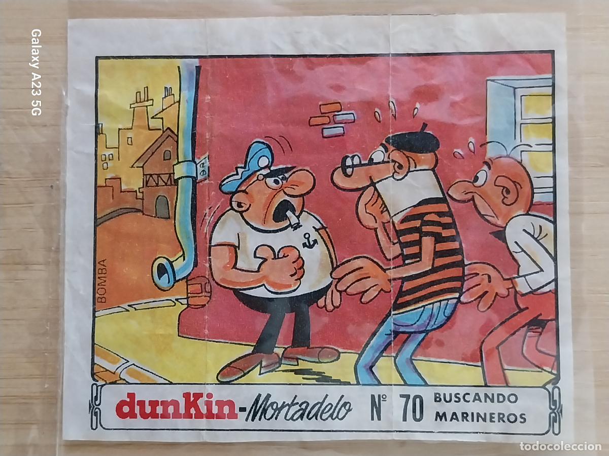 Coleccionismo cromos antiguos: DUNKIN MORTADELO A&Ntilde;O 1971 EL MEDALLON ROBADO CROMO 70 BUSCANDO MARINEROS RECUPERADO ORIGINAL