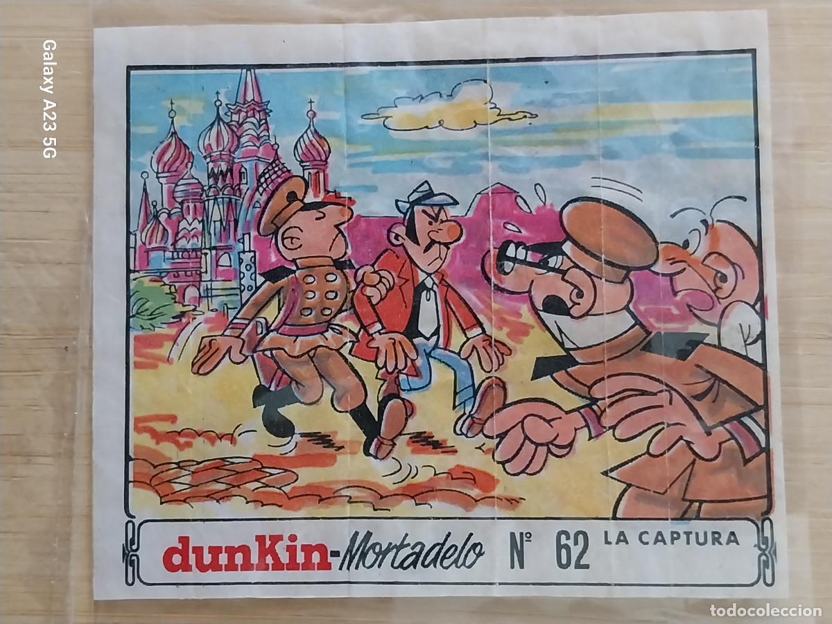 Coleccionismo cromos antiguos: DUNKIN MORTADELO A&Ntilde;O 1971 EL MEDALLON ROBADO CROMO 62 CAPTURA RECUPERADO ORIGINAL