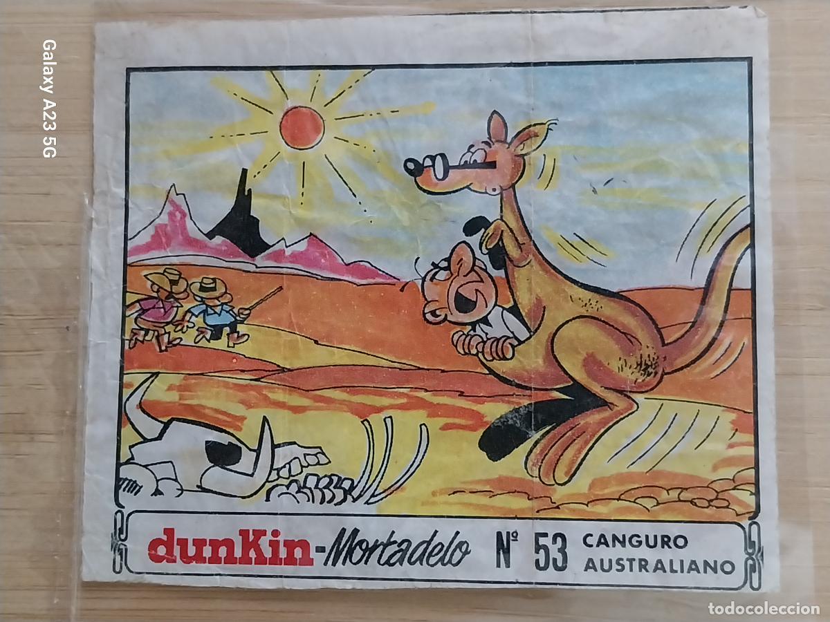 Coleccionismo cromos antiguos: DUNKIN MORTADELO A&Ntilde;O 1971 EL MEDALLON ROBADO CROMO 53 CANGURO AUSTRALIANO RECUPERADO ORIGINAL