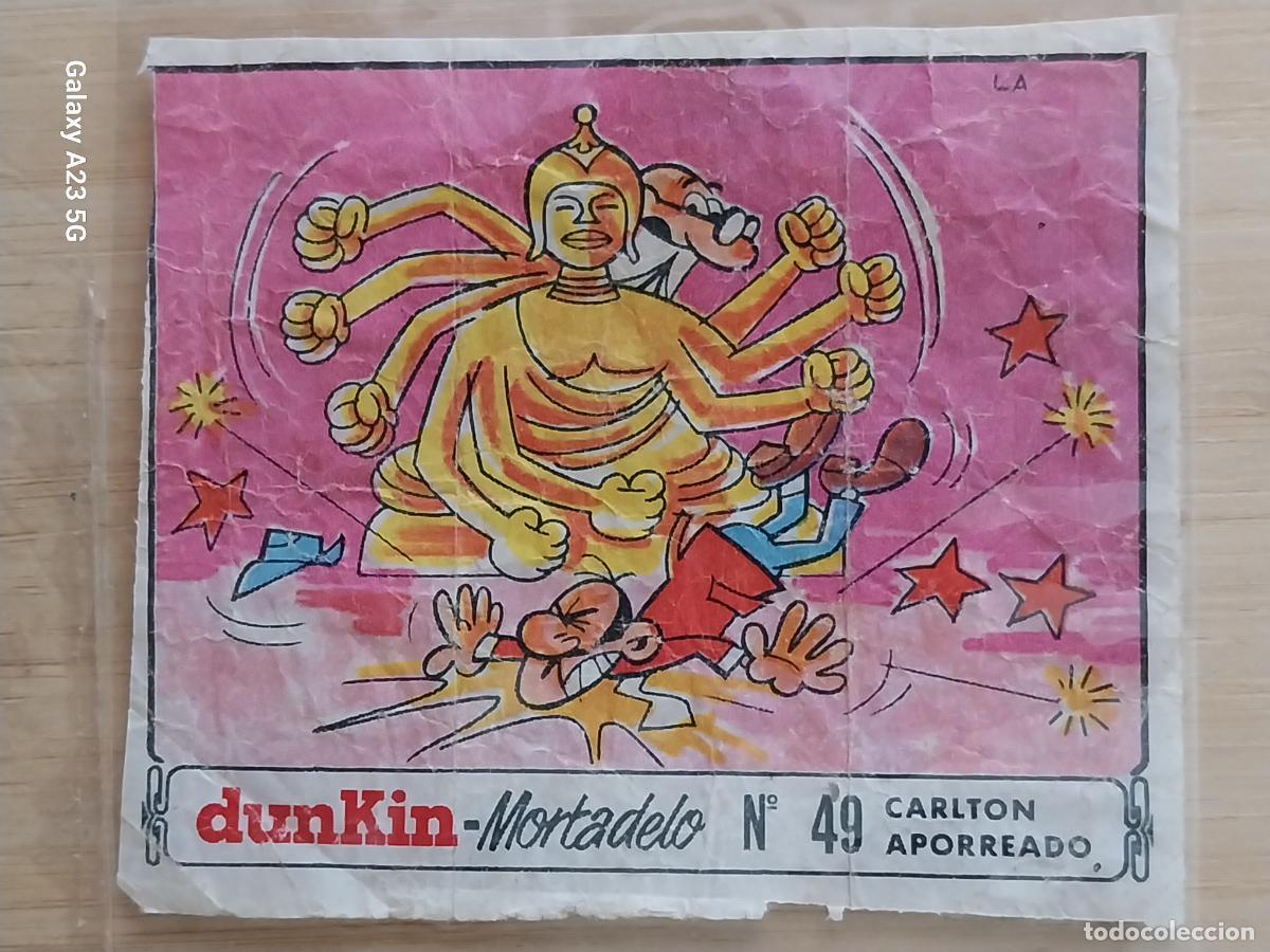 Coleccionismo cromos antiguos: DUNKIN MORTADELO A&Ntilde;O 1971 EL MEDALLON ROBADO CROMO 4⁹ CARLTON APORREADO RECUPERADO ORIGINAL