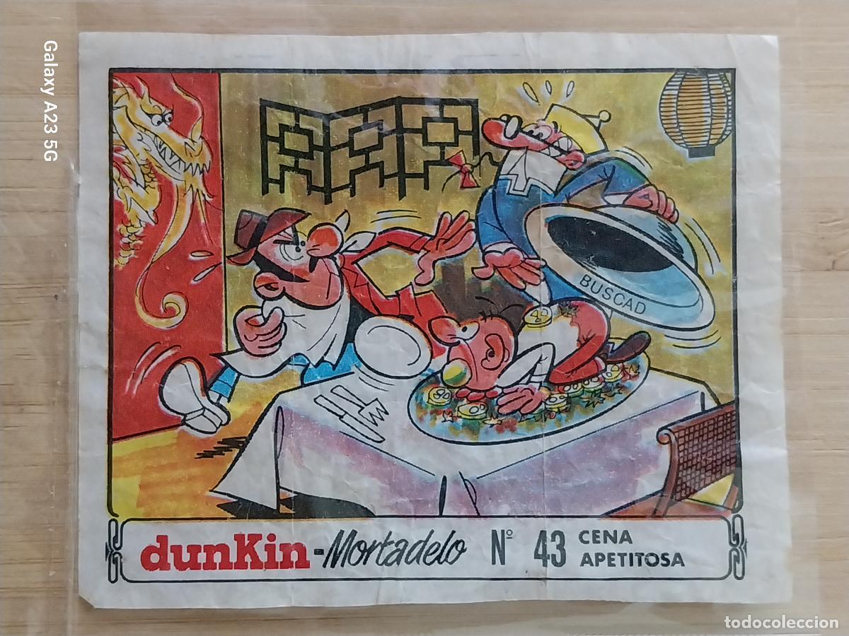 Coleccionismo cromos antiguos: DUNKIN MORTADELO A&Ntilde;O 1971 EL MEDALLON ROBADO CROMO 43 CENA APETITOSA RECUPERADO ORIGINAL