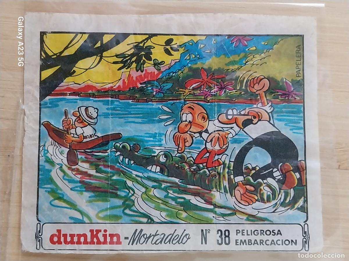 Coleccionismo cromos antiguos: DUNKIN MORTADELO A&Ntilde;O 1971 EL MEDALLON ROBADO CROMO 38 PELIGROSA EMBARCACION RECUPERADO ORIGINAL
