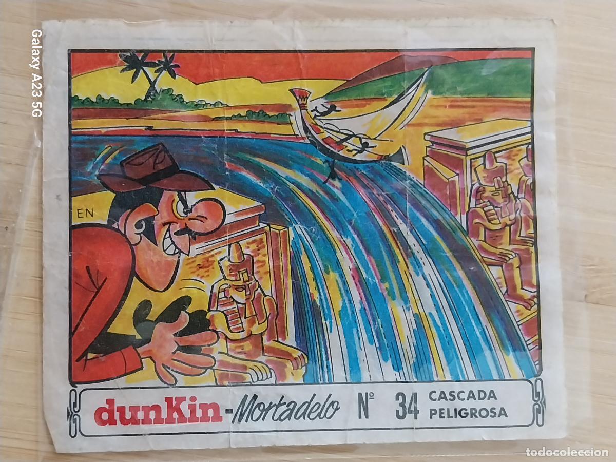 Coleccionismo cromos antiguos: DUNKIN MORTADELO A&Ntilde;O 1971 EL MEDALLON ROBADO CROMO 34 CASCADA PELIGROSA RECUPERADO ORIGINAL