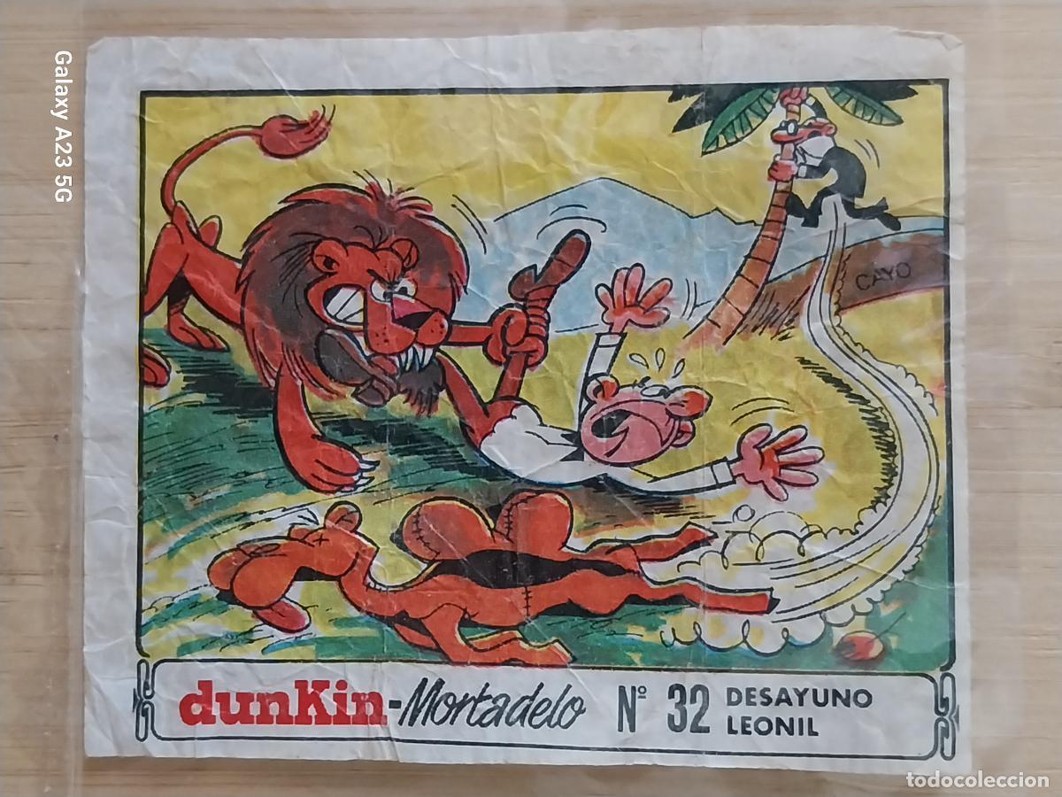 Coleccionismo cromos antiguos: DUNKIN MORTADELO A&Ntilde;O 1971 EL MEDALLON ROBADO CROMO 32 DESAYUNO LEONIL RECUPERADO ORIGINAL