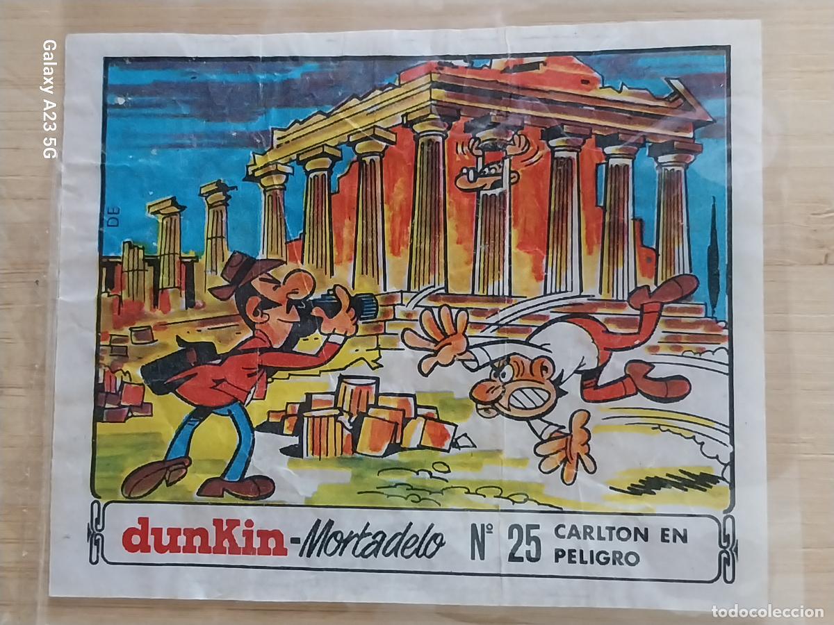 Coleccionismo cromos antiguos: DUNKIN MORTADELO A&Ntilde;O 1971 EL MEDALLON ROBADO CROMO 25 CARLTON EN PELIGRO RECUPERADO ORIGINAL