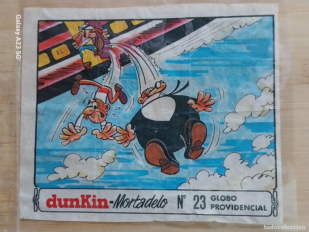 Coleccionismo cromos antiguos: DUNKIN MORTADELO A&Ntilde;O 1971 EL MEDALLON ROBADO CROMO 23 GLOBO PROVIDENCIAL RECUPERADO ORIGINAL
