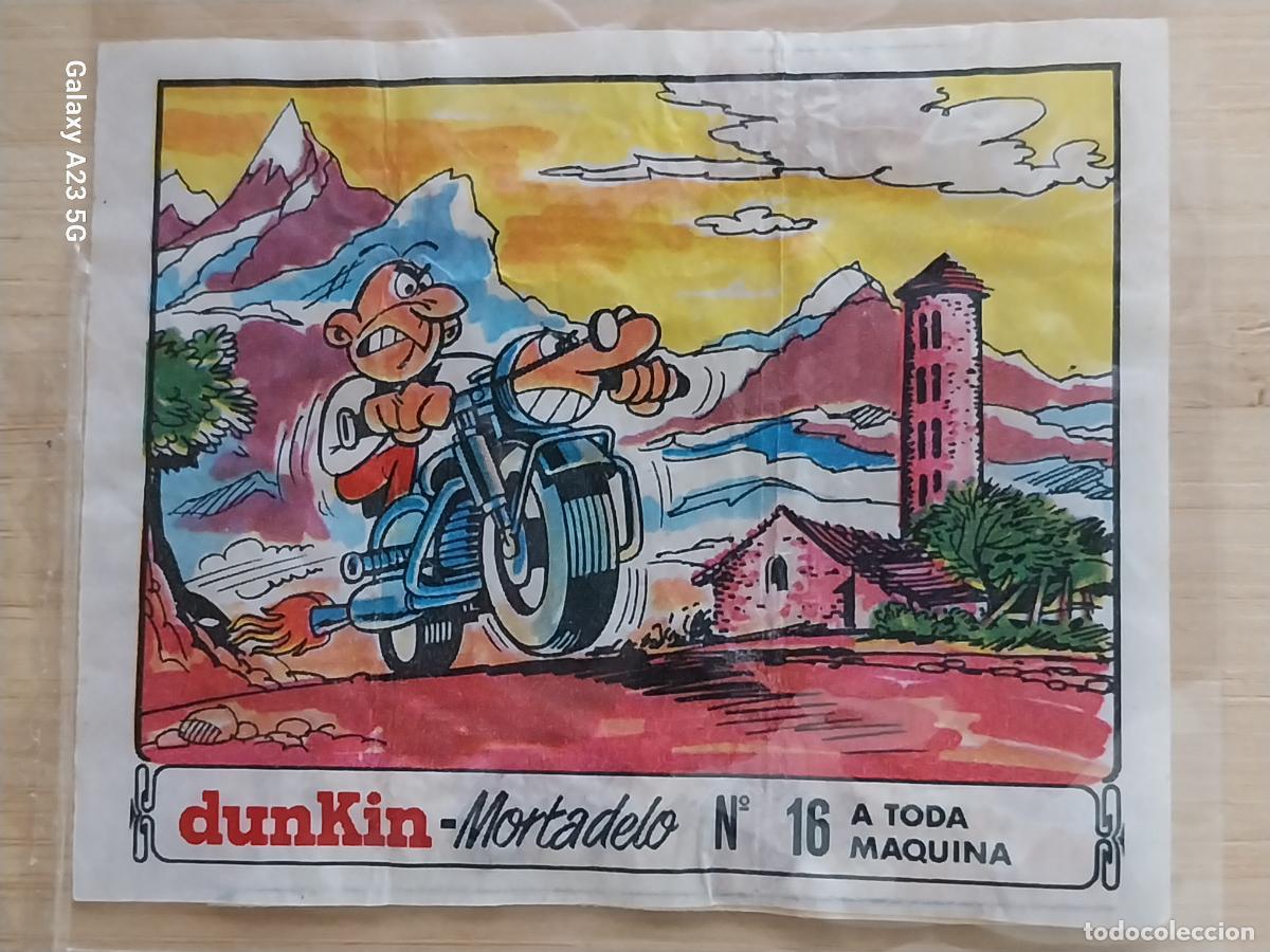 Coleccionismo cromos antiguos: DUNKIN MORTADELO A&Ntilde;O 1971 EL MEDALLON ROBADO CROMO 16 A TODA MAQUINA RECUPERADO ORIGINAL