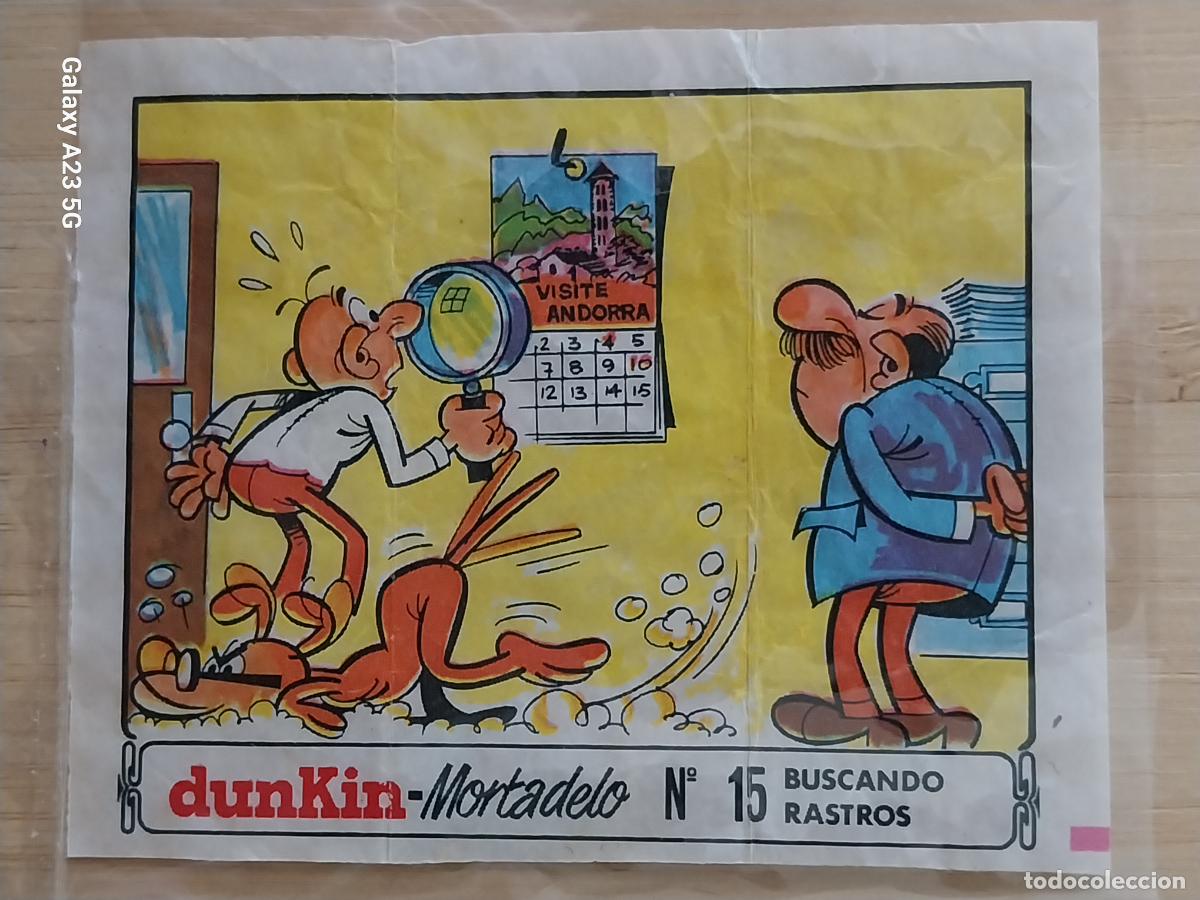 Coleccionismo cromos antiguos: DUNKIN MORTADELO A&Ntilde;O 1971 EL MEDALLON ROBADO CROMO 15 BUSCANDO RASTROS RECUPERADO ORIGINAL