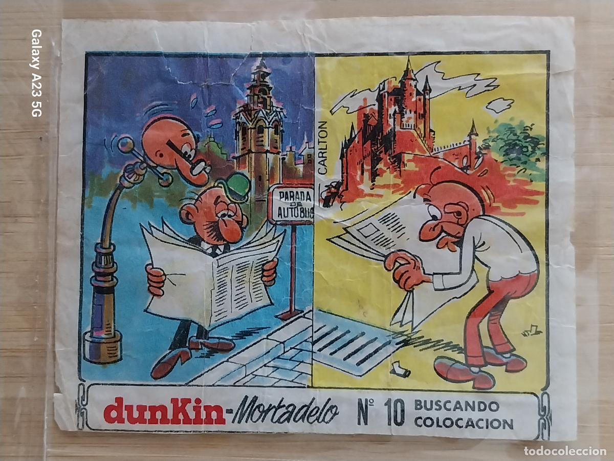 Coleccionismo cromos antiguos: DUNKIN MORTADELO A&Ntilde;O 1971 EL MEDALLON ROBADO CROMO 10 BUSCANDO COLOCACION RECUPERADO ORIGINAL