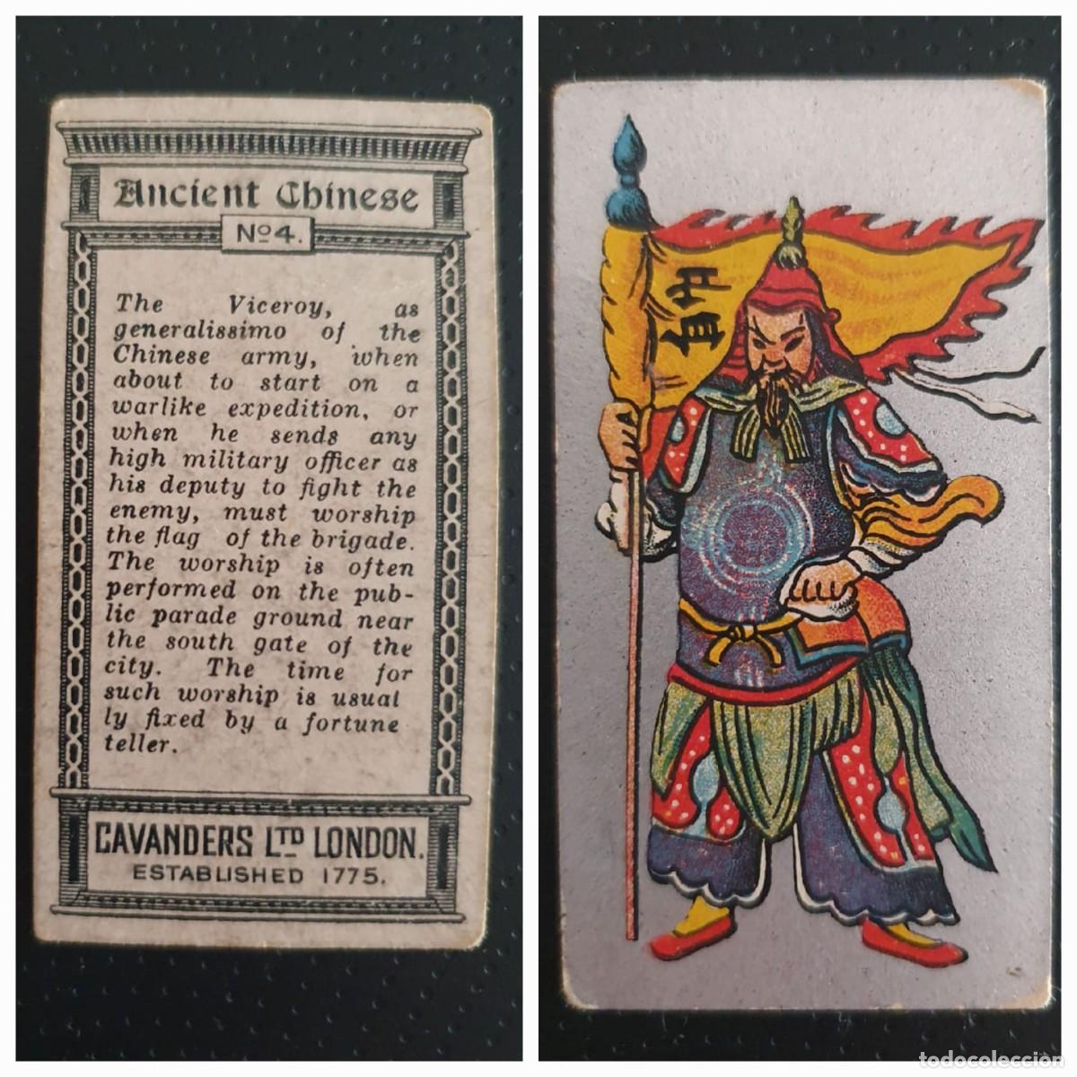 Coleccionismo cromos antiguos: CROMO TABACO ANCIENT CHINESE CIGARRILLOS CAVANDERS LONDON 1926 N&ordm; 4