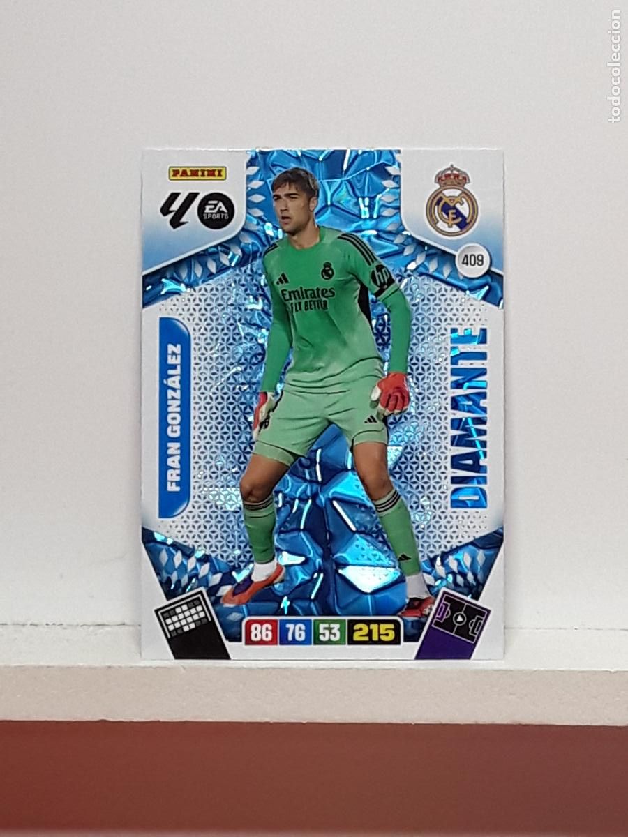 Coleccionismo cromos antiguos: ADRENALYN 2025 2026 25 26 ALBUM PANINI LIGA N 409 REAL MADRID DIAMANTE FRAN GONZALEZ