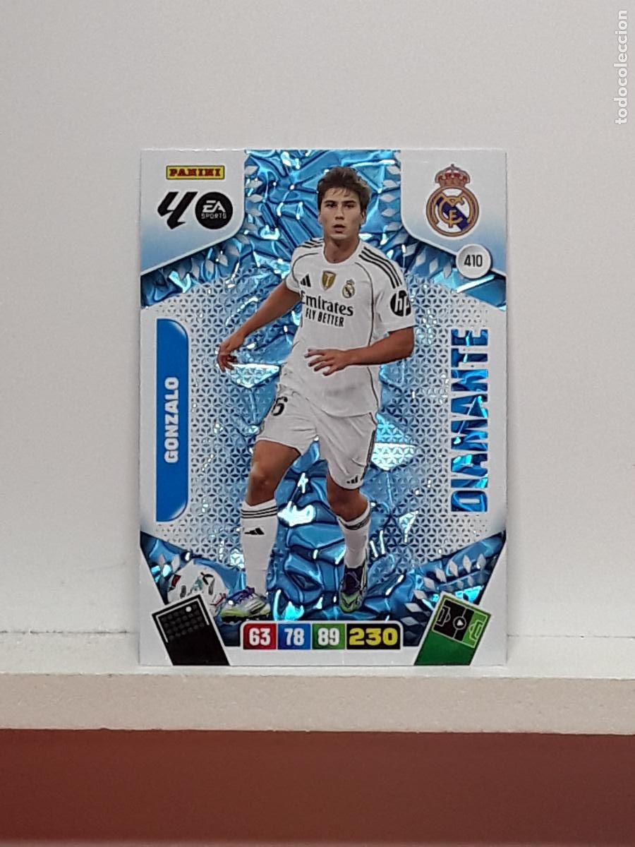 Coleccionismo cromos antiguos: ADRENALYN 2025 2026 25 26 ALBUM PANINI LIGA N 410 REAL MADRID DIAMANTE GONZALO