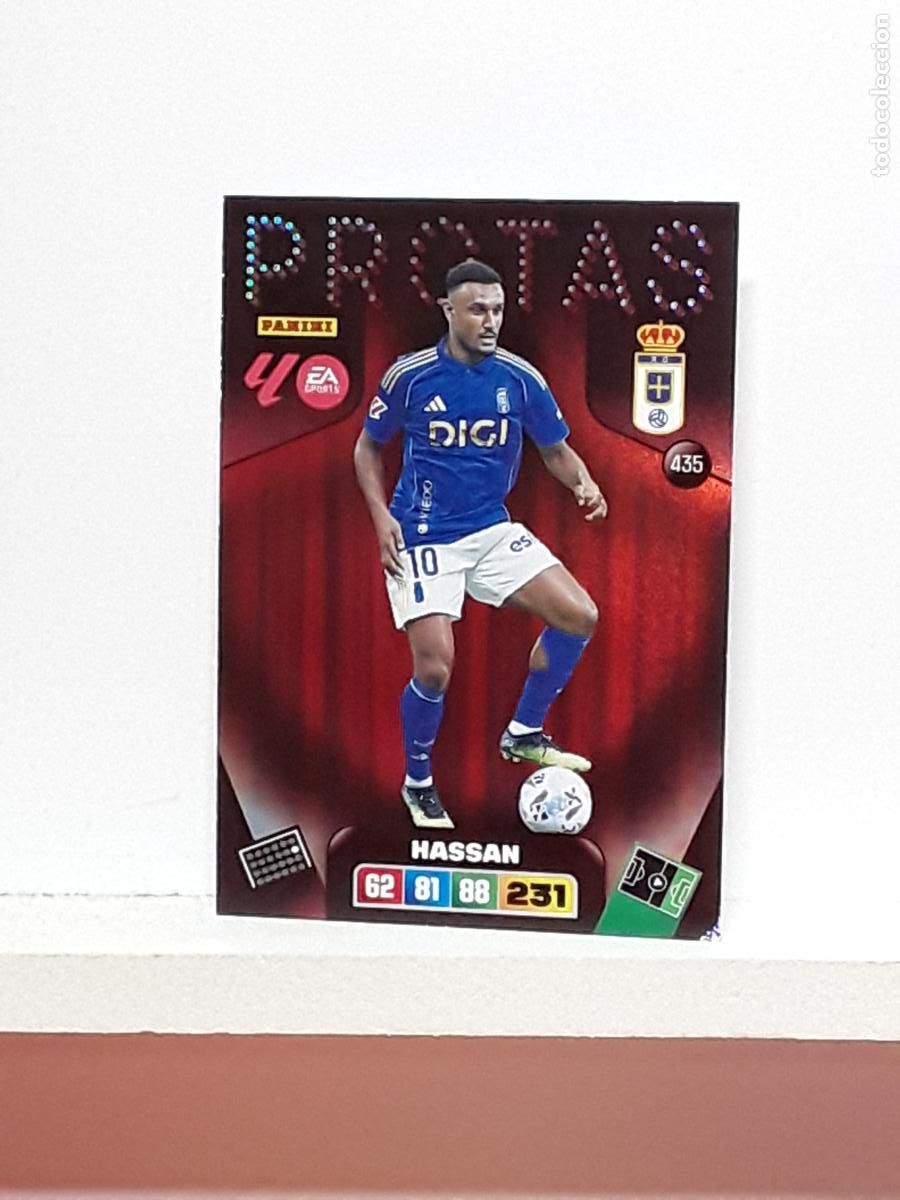 Coleccionismo cromos antiguos: ADRENALYN 2025 2026 25 26 ALBUM PANINI LIGA N 435 OVIEDO PROTAS HASSAN