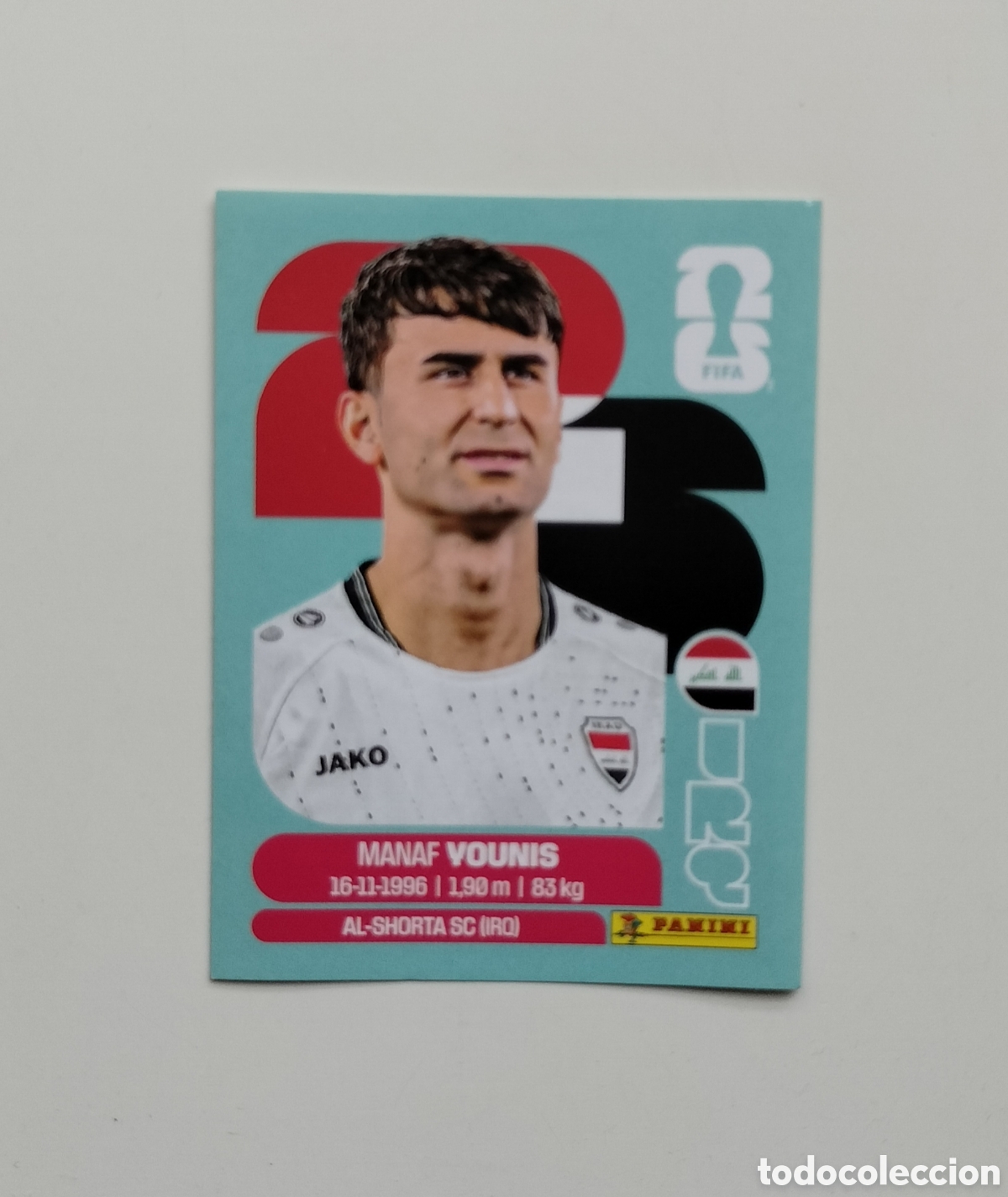 Coleccionismo cromos antiguos: IRQ 8 Manaf Younis, Iraq Irak, Panini FIFA World Cup Mundial 2026