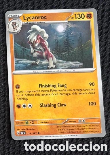Coleccionismo cromos antiguos: 117/197 Lycanroc Carta POKEMON TCG
