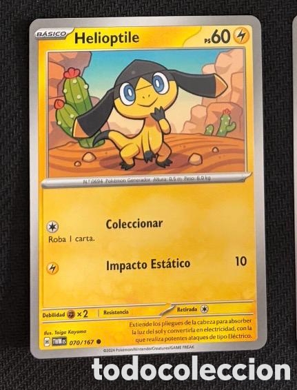Coleccionismo cromos antiguos: 070/167 Helioptile Carta POKEMON TCG