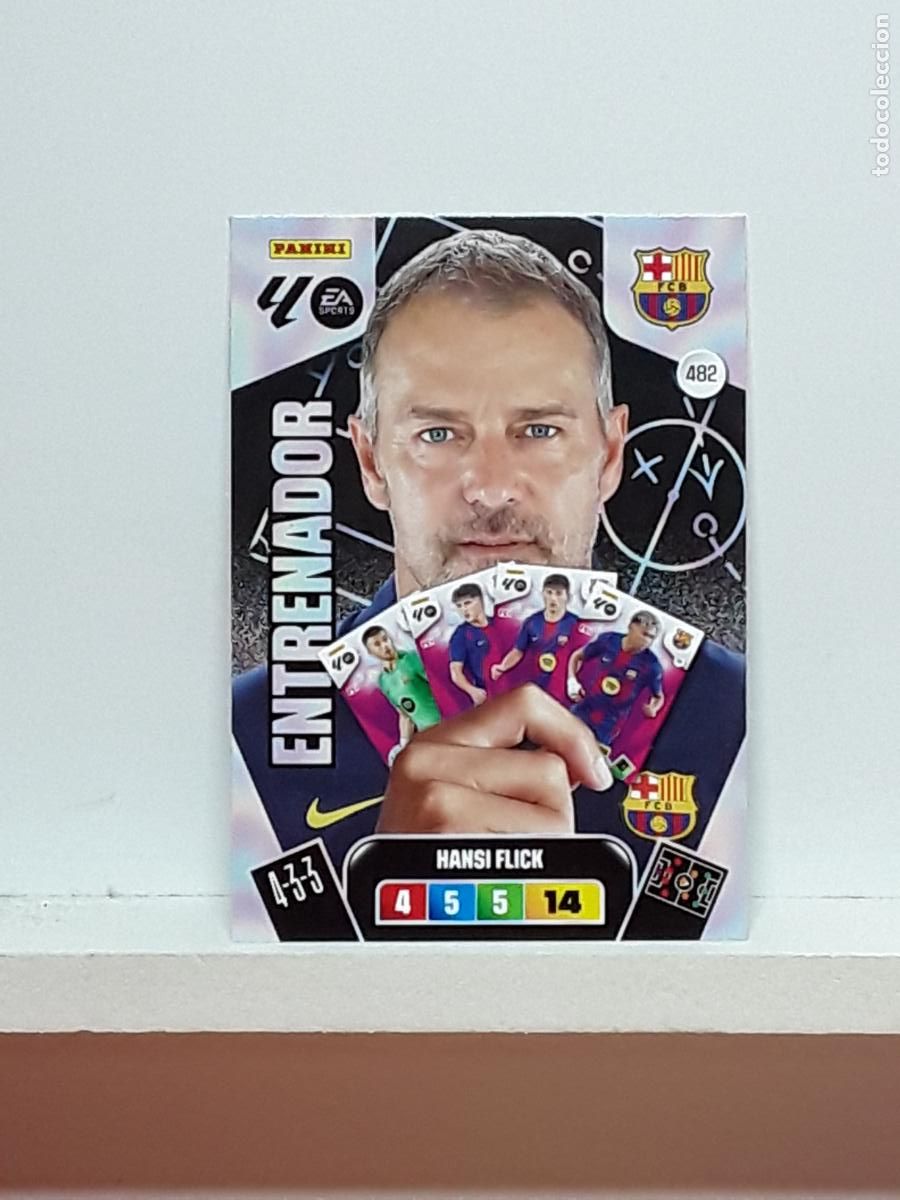 Coleccionismo cromos antiguos: ADRENALYN 2025 2026 25 26 ALBUM PANINI LIGA N 482 BARCELONA ENTRENADOR HANSI FLICK