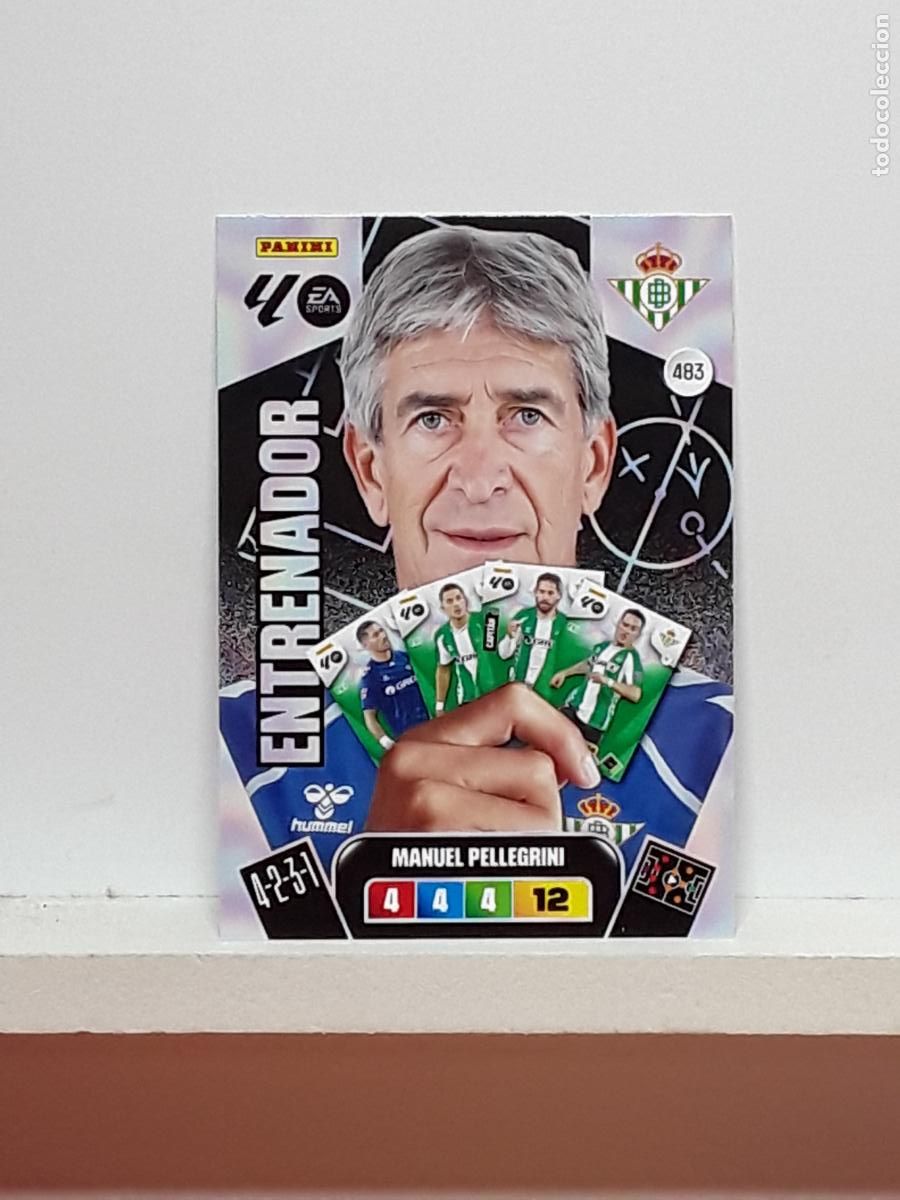 Coleccionismo cromos antiguos: ADRENALYN 2025 2026 25 26 ALBUM PANINI LIGA N 483 BETIS ENTRENADOR MANUEL PELLEGRINI