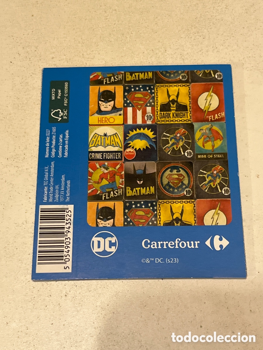 Coleccionismo cromos antiguos: Sobre sorpresa Carrefour Kid Flash y Rel&aacute;mpago Negro Colecci&oacute;n DC 2023 SEPARADO