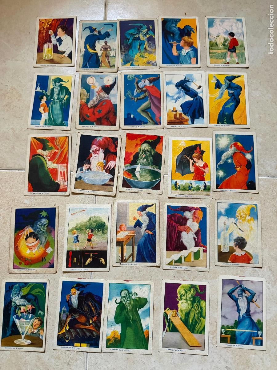 Coleccionismo cromos antiguos: Lote de 25 cromos magia blanca chocolates amatller