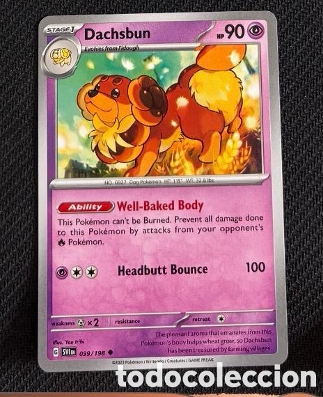 Coleccionismo cromos antiguos: 099/198 Dachsbun Carta POKEMON TCG