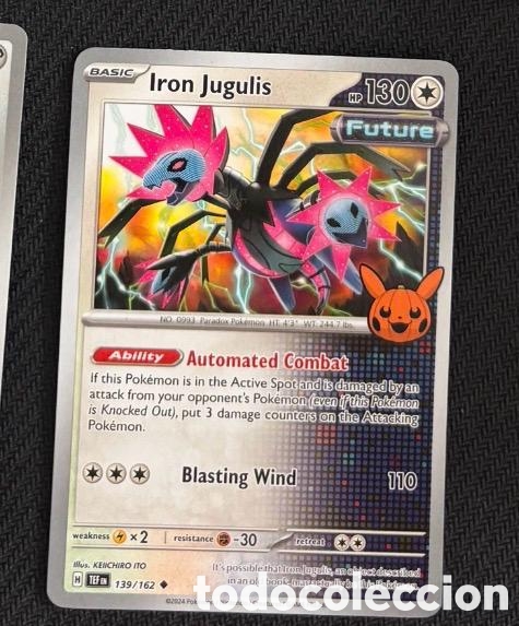 Coleccionismo cromos antiguos: 039/162 Iron Jugulis halloween Carta POKEMON TCG