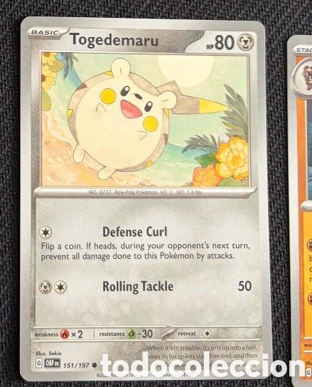 Coleccionismo cromos antiguos: 151/197 Togedemaru CARTA POKEMON TCG