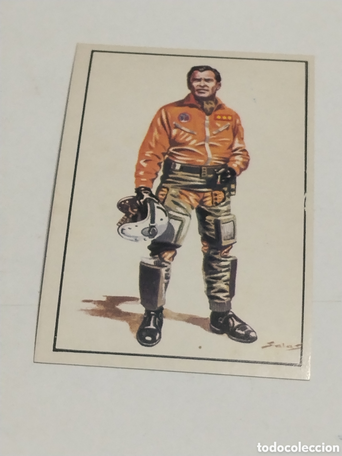 Coleccionismo cromos antiguos: Cromo Nuestros Ejercitos Piloto de combate de las fuerzas a&eacute;reas espa&ntilde;olas perteneciente al ALA 14