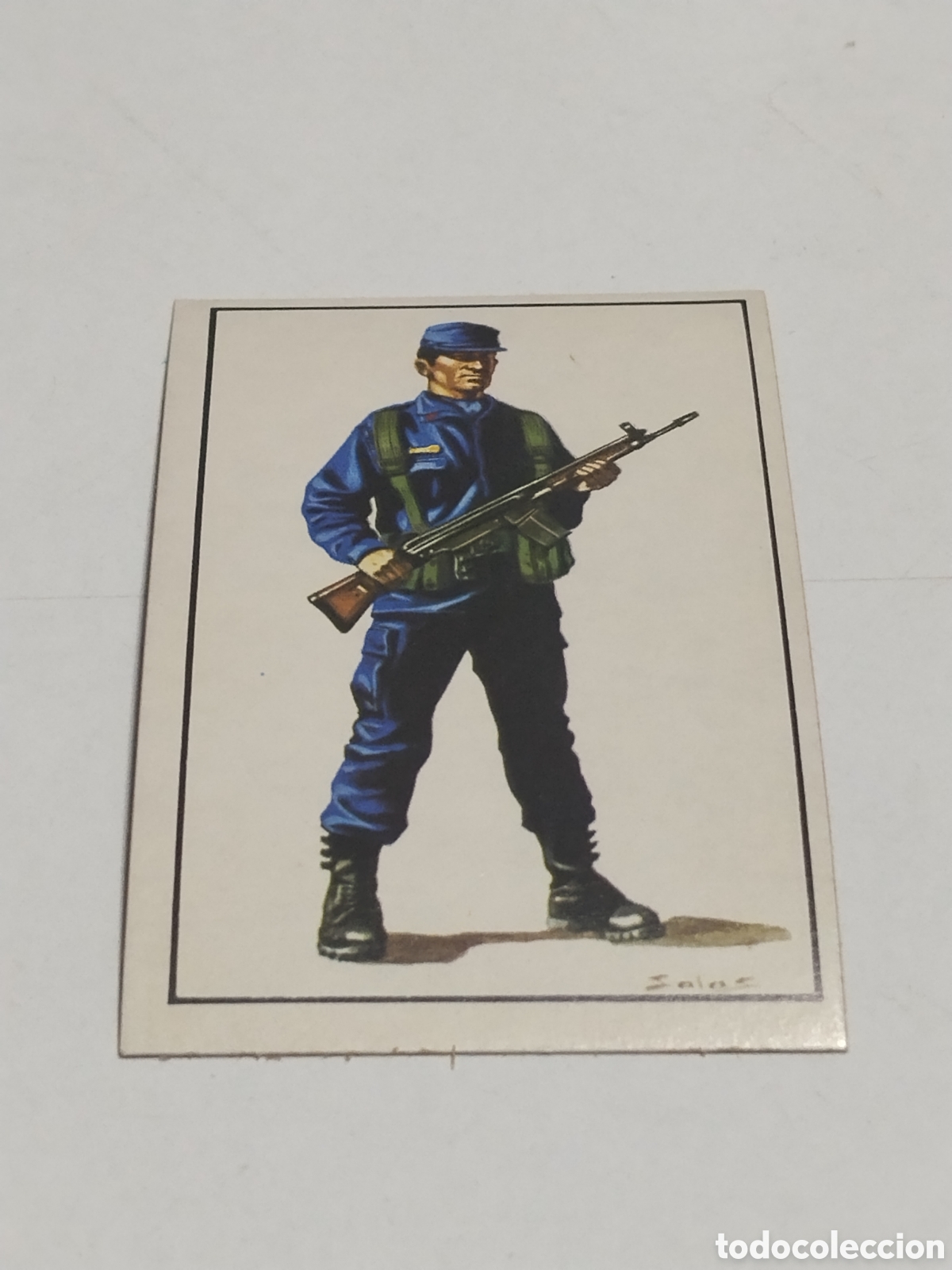 Coleccionismo cromos antiguos: Cromo Nuestros Ejercitos soldado de Ingenieros del regimiento de zapadores ferroviarios .