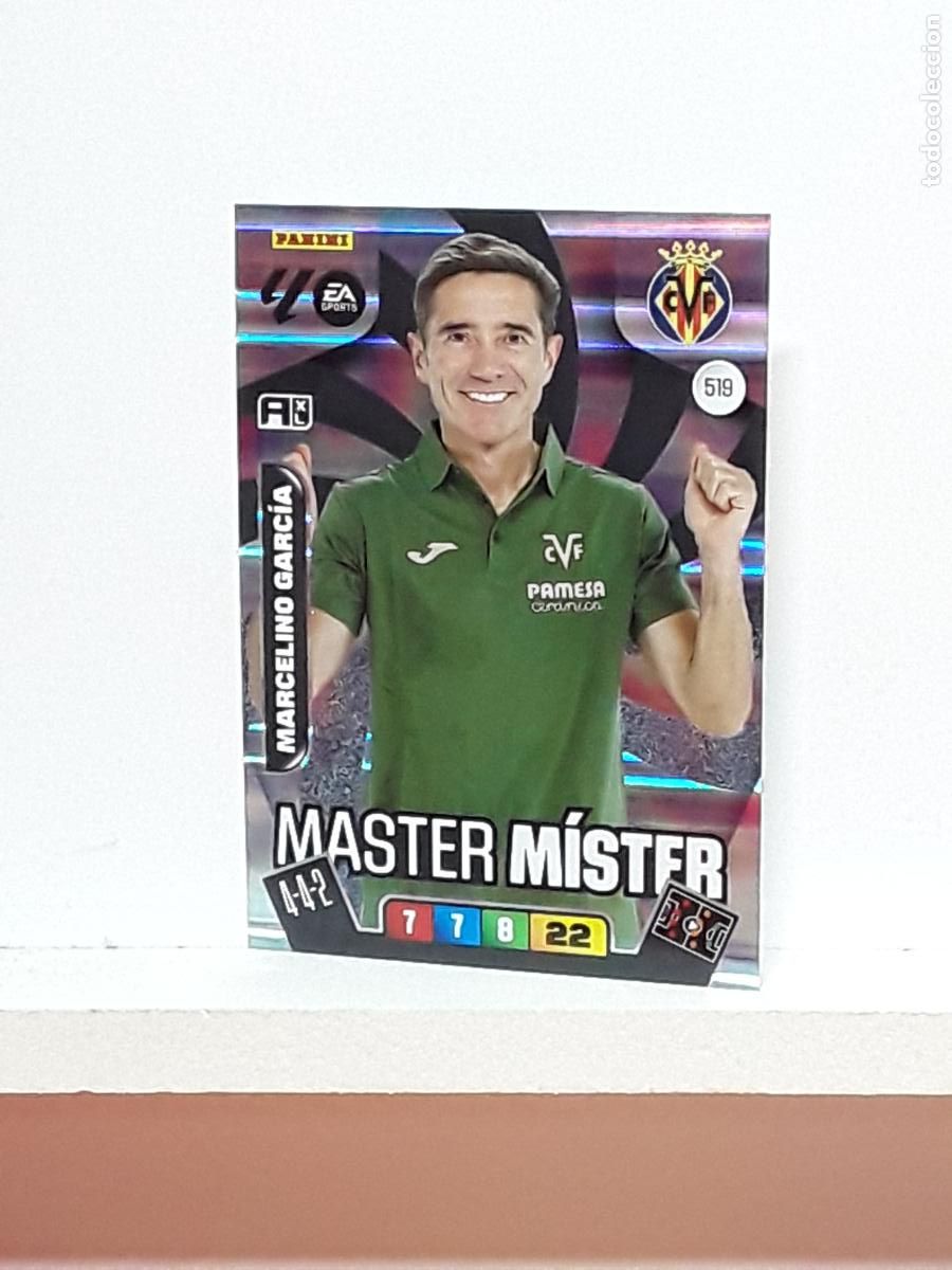 Coleccionismo cromos antiguos: ADRENALYN 2025 2026 25 26 ALBUM PANINI LIGA N 519 VILLARREAL ENTRENADOR MASTER MARCELINO GARCIA