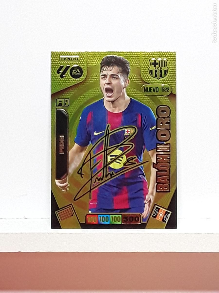Coleccionismo cromos antiguos: ADRENALYN 2025 2026 25 26 ALBUM PANINI LIGA N 522 BARCELONA BALON DE ORO BO FIRMADA PEDRI
