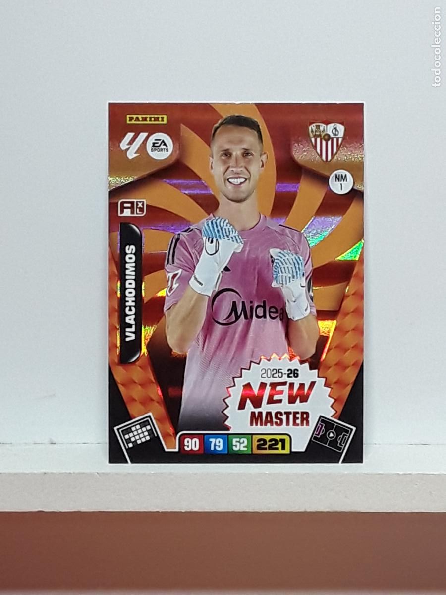 Coleccionismo cromos antiguos: ADRENALYN 2025 2026 25 26 ALBUM PANINI LIGA N NM1 NM 1 SEVILLA NEW MASTER VLACHODIMOS
