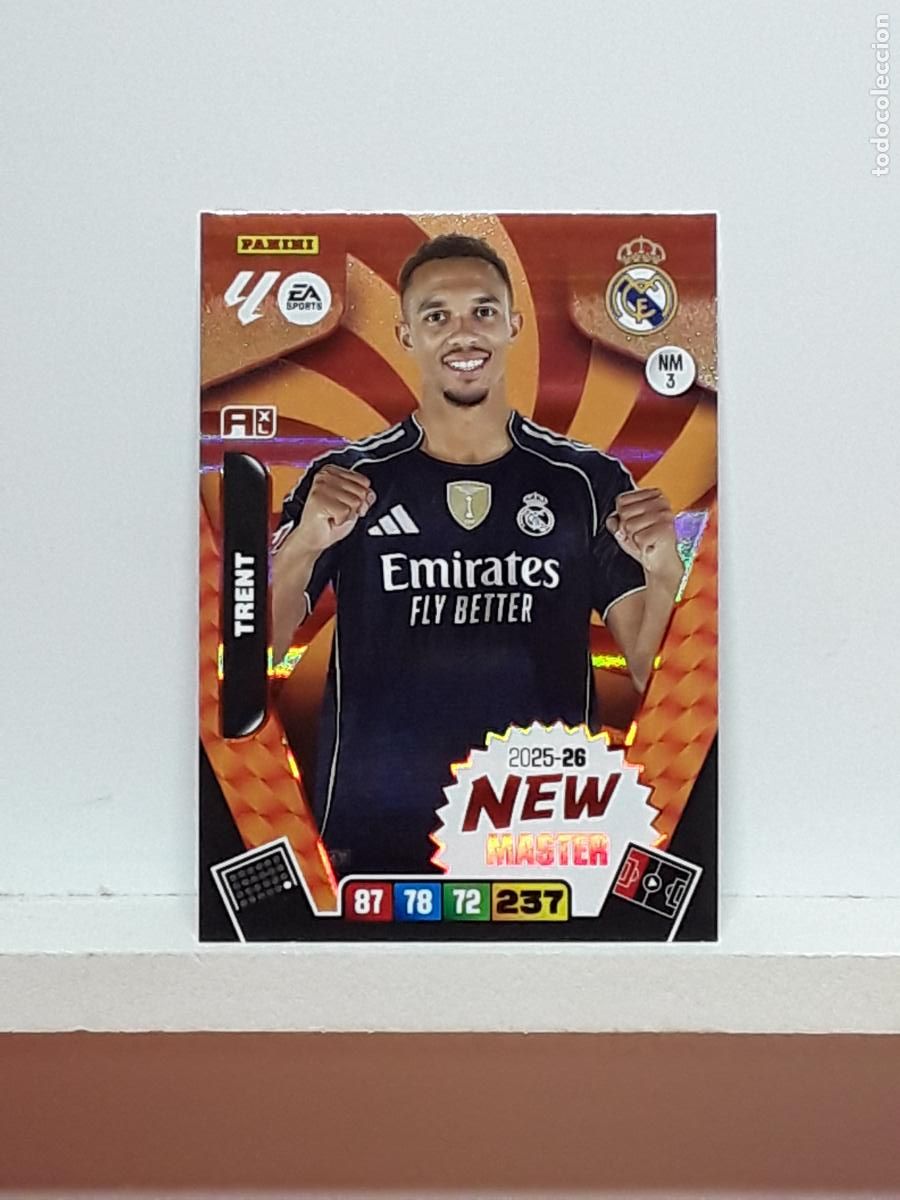 Coleccionismo cromos antiguos: ADRENALYN 2025 2026 25 26 ALBUM PANINI LIGA N NM3 NM 3 REAL MADRID NEW MASTER TRENT