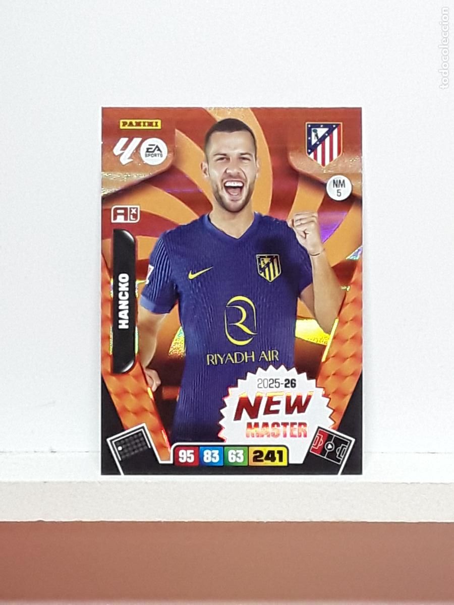 Coleccionismo cromos antiguos: ADRENALYN 2025 2026 25 26 ALBUM PANINI LIGA N NM5 NM 5 ATLETICO MADRID NEW MASTER HANCKO