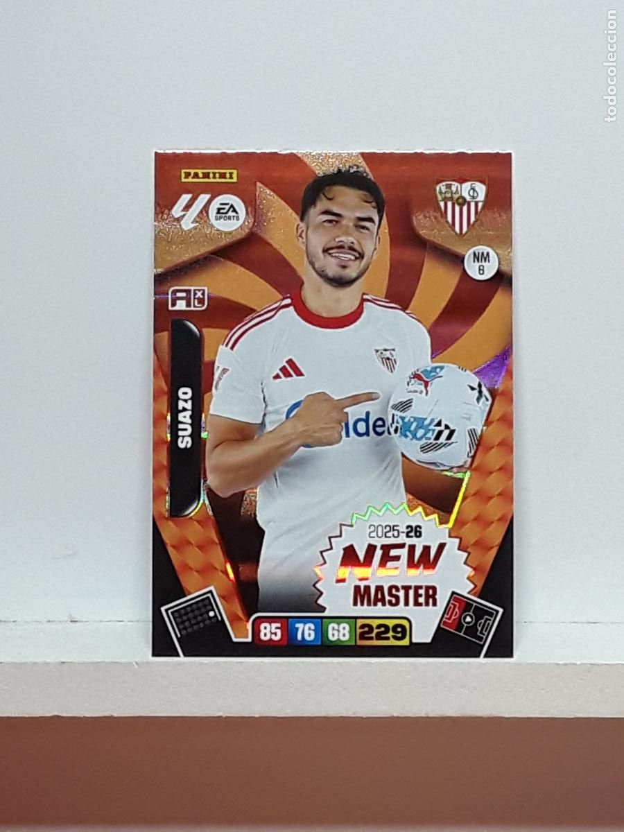 Coleccionismo cromos antiguos: ADRENALYN 2025 2026 25 26 ALBUM PANINI LIGA N NM6 NM 6 SEVILLA NEW MASTER SUAZO