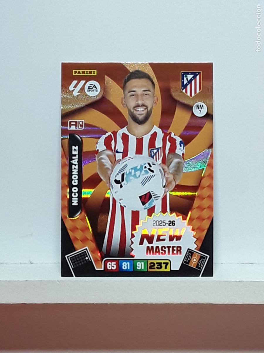 Coleccionismo cromos antiguos: ADRENALYN 2025 2026 25 26 ALBUM PANINI LIGA N NM7 NM 7 ATLETICO MADRID NEW MASTER NICO GONZALEZ