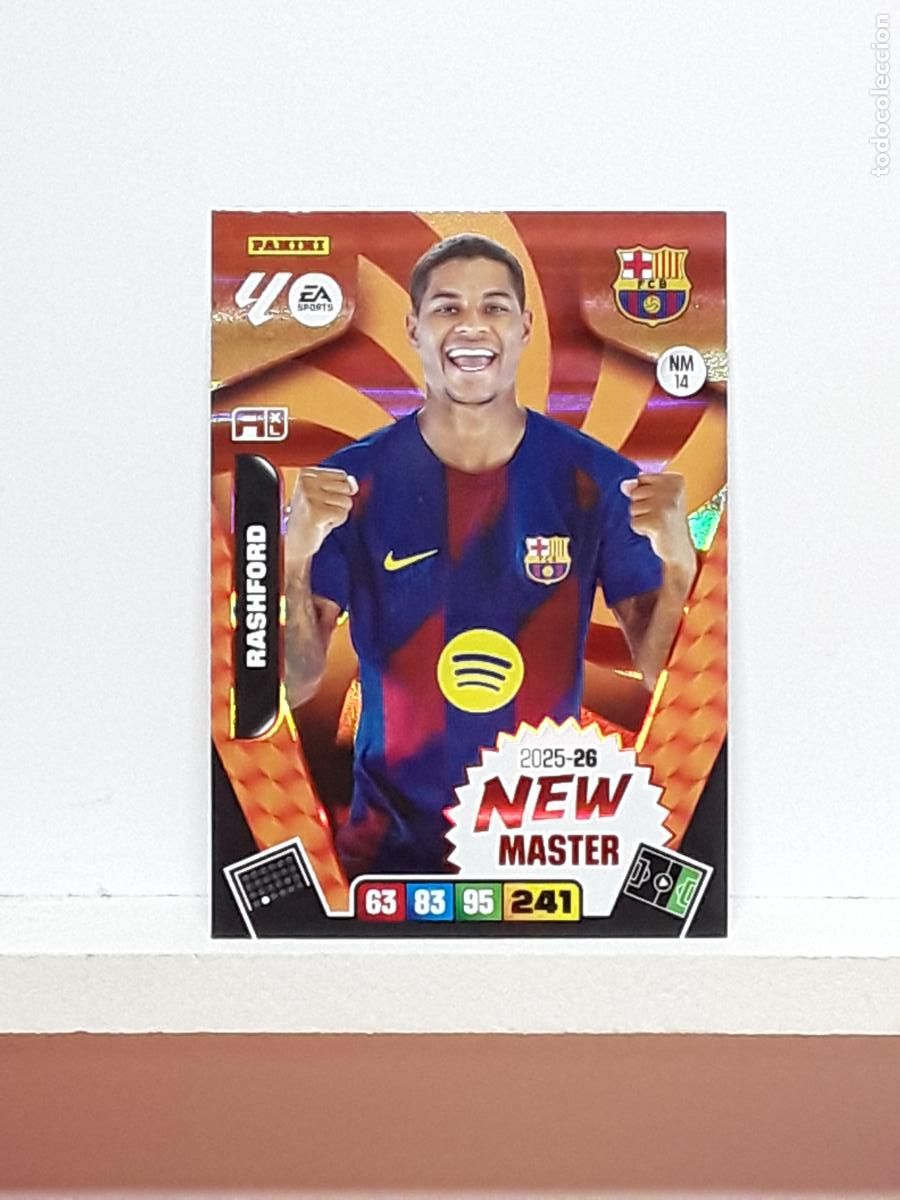 Collectable Antique Stickers: ADRENALYN 2025 2026 25 26 ALBUM PANINI LIGA N NM14 NM 14 BARCELONA NEW MASTER RASHFORD