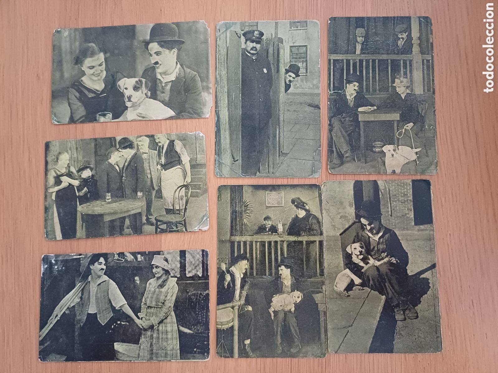 Coleccionismo cromos antiguos: 7 cromos Charles Chaplin, Charlot vida de perro, chocolate Amatller