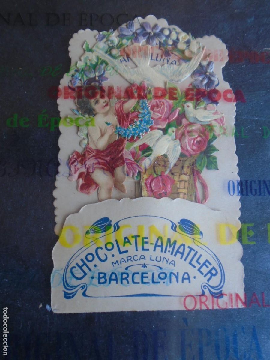 Coleccionismo cromos antiguos: (PA-260701)CROMO TROQUELADO CHOCOLATE AMATLLER - MARCA LUNA - BARCELONA