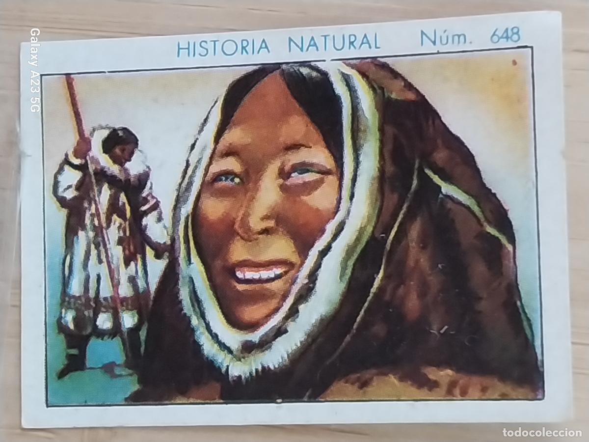 Collectable Antique Stickers: ESQUIMAL MUJER CHOCOLATES JUNCOSA CROMO 648 SIN PEGAR -*.......*- HISTORIA NATURAL A&Ntilde;O 1935 5X3.5CMS